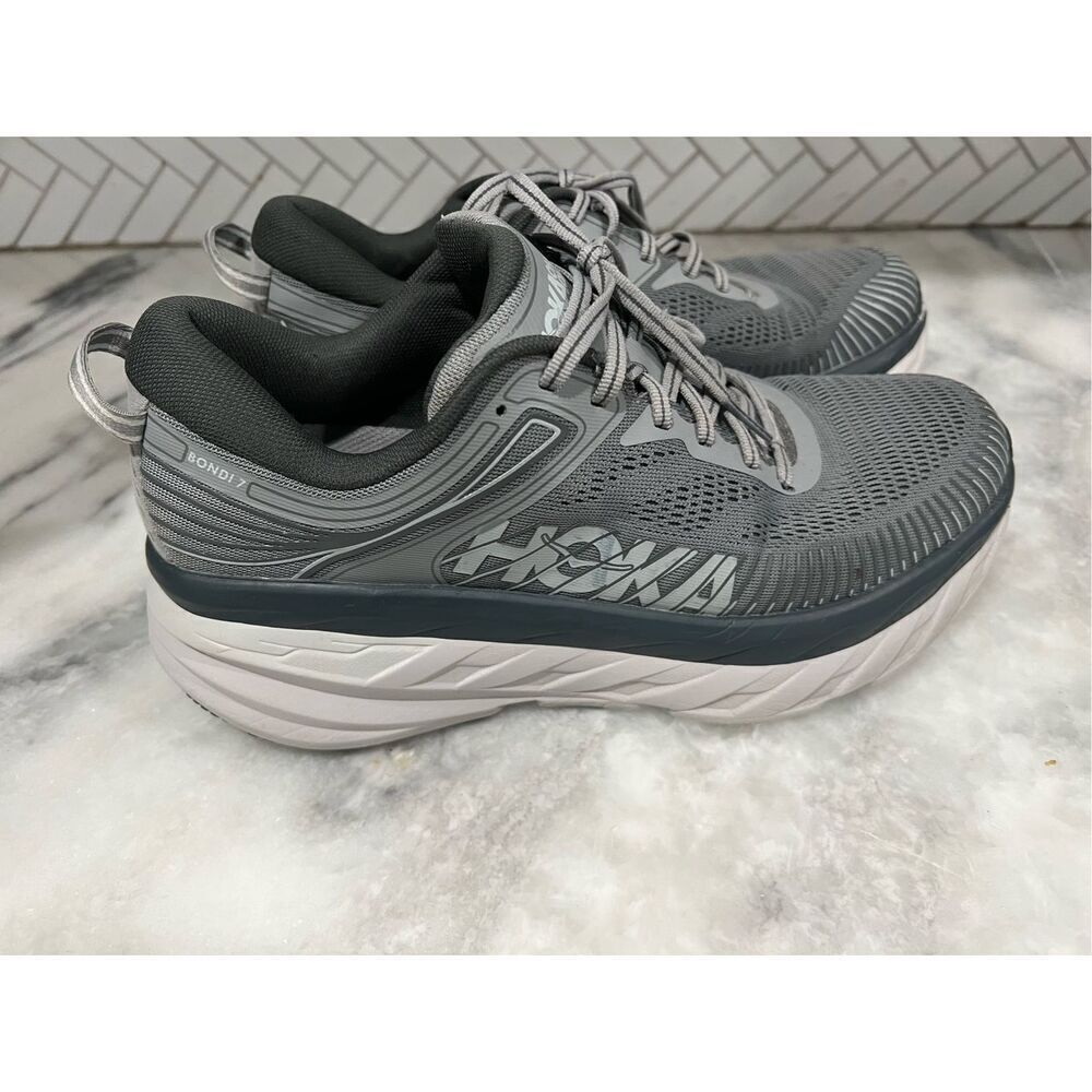 Hoka one one 1110518 bondi 7 gray running shoes mens 9